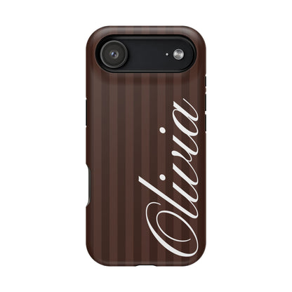 Custom Mocha Stripes iPhone Case
