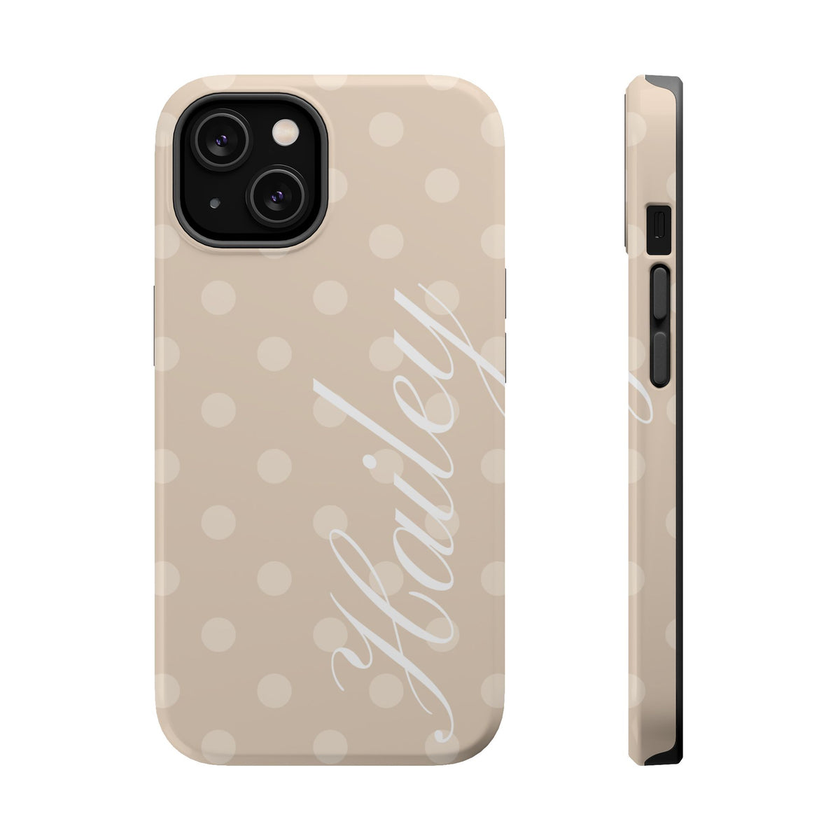 Custom Beige Polka Dots iPhone Case