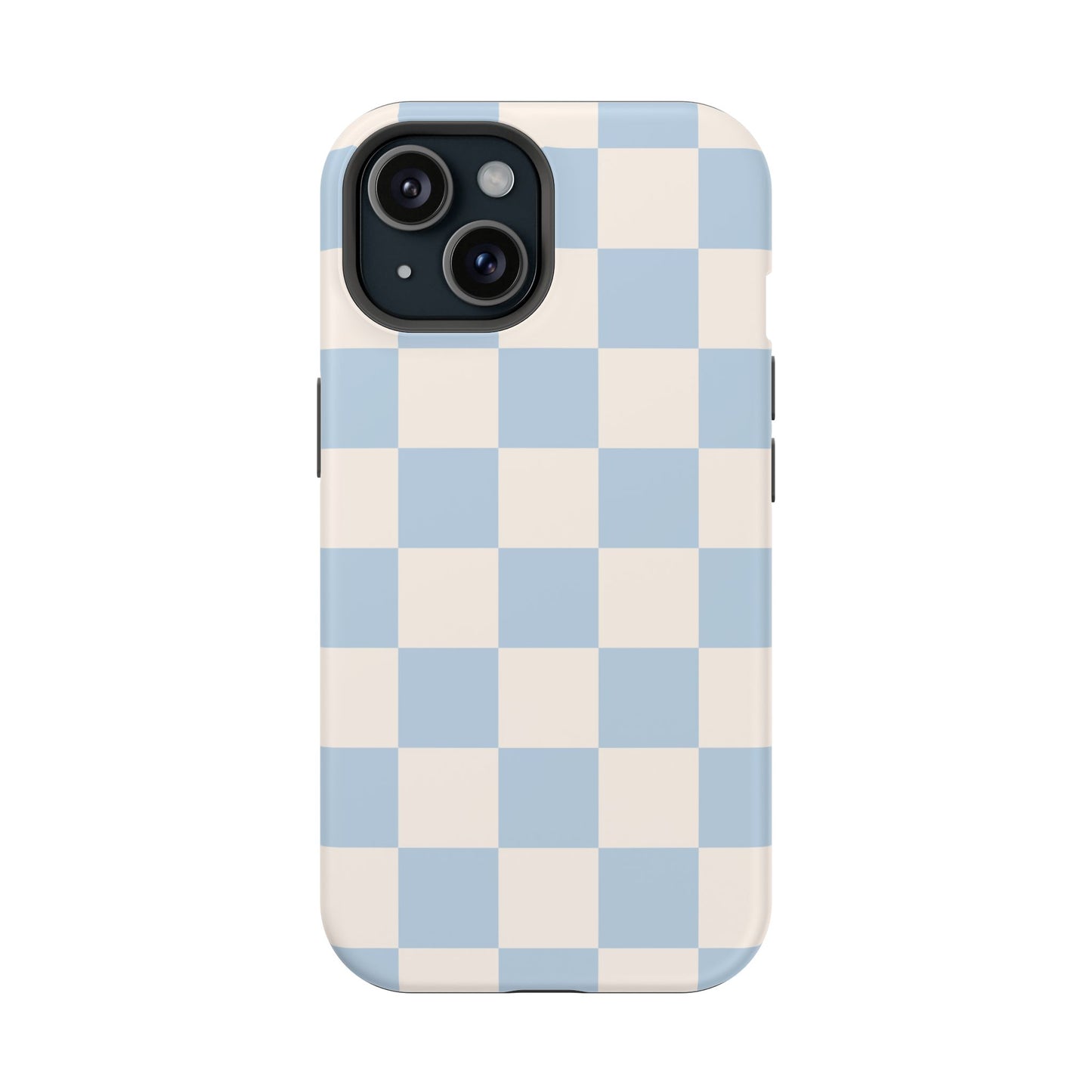 Light Blue & Beige Checkered iPhone Case