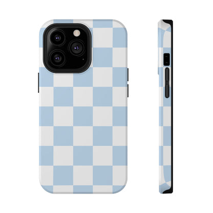Pastel Blue Checkered iPhone Case
