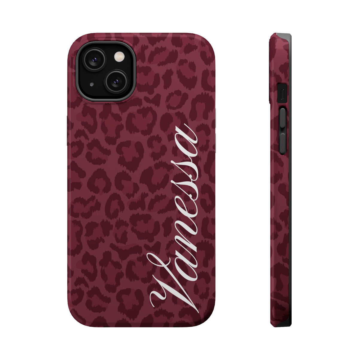 Custom Burgundy Leopard iPhone Case