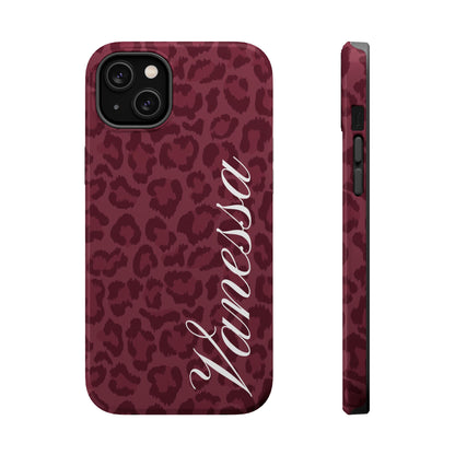 Custom Burgundy Leopard iPhone Case