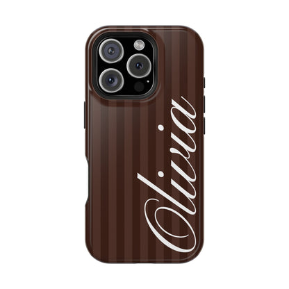 Custom Mocha Stripes iPhone Case