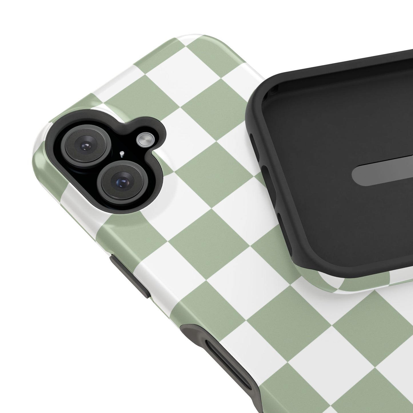 Sage Green Checkered iPhone Case