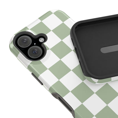 Sage Green Checkered iPhone Case