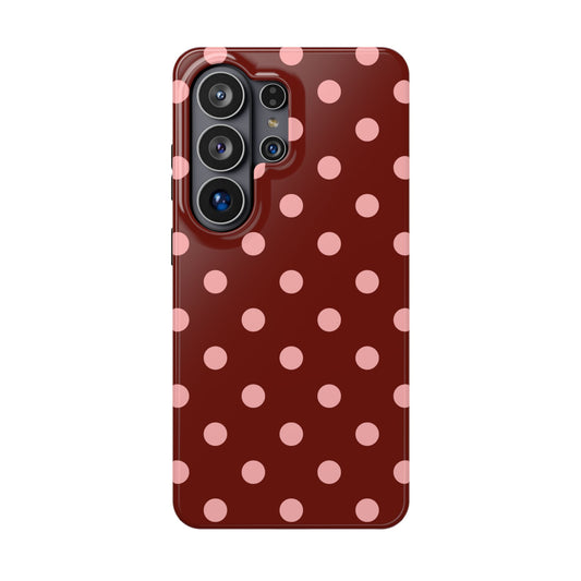Maroon Polka Dots Samsung Case
