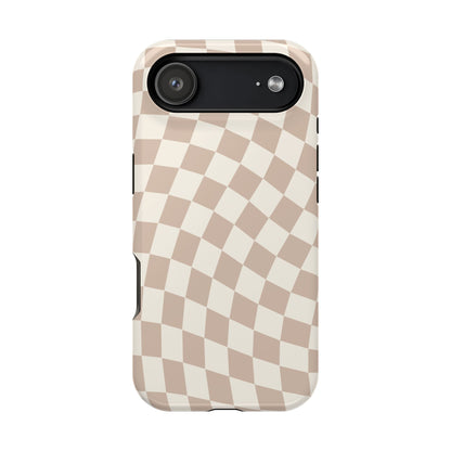 Neutral Wavy Checkered iPhone Case from Stella Cases