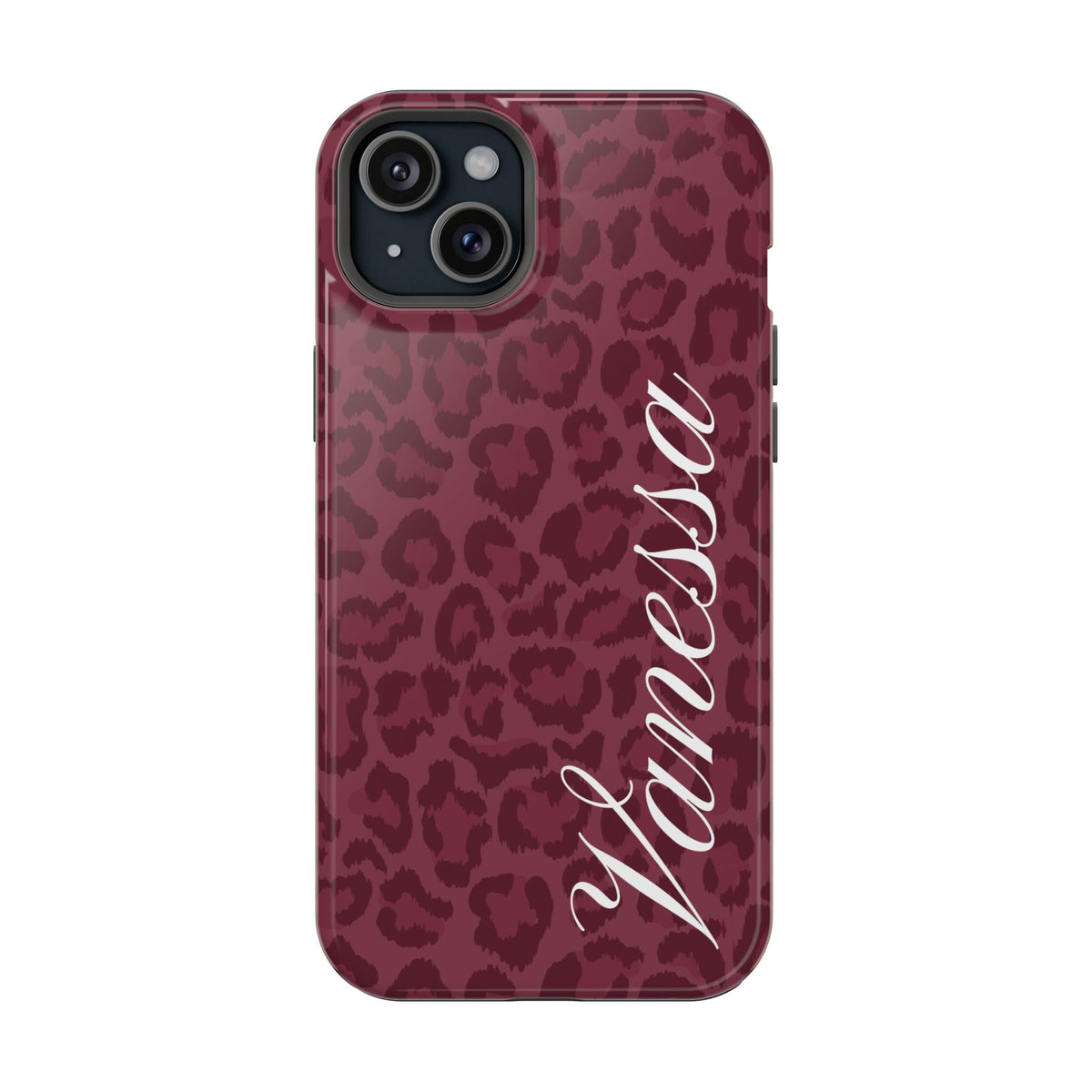 Custom Burgundy Leopard iPhone Case