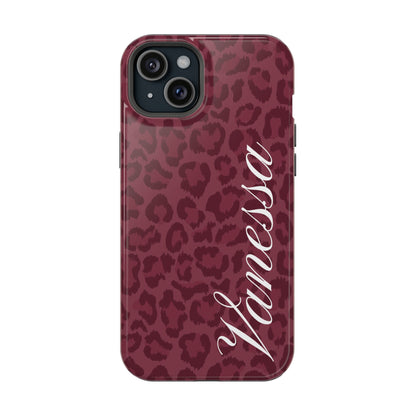 Custom Burgundy Leopard iPhone Case