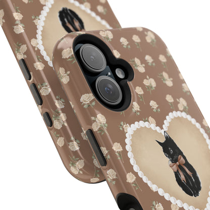 Brown Féline Roses iPhone Case