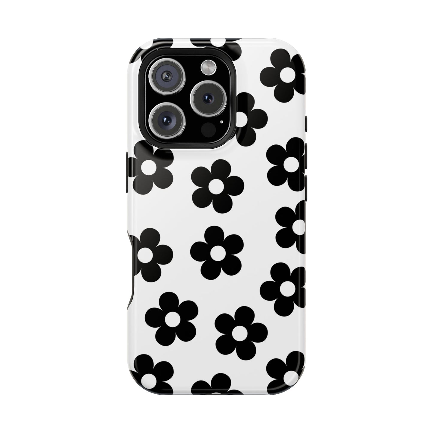 White Retro Flowers iPhone Case