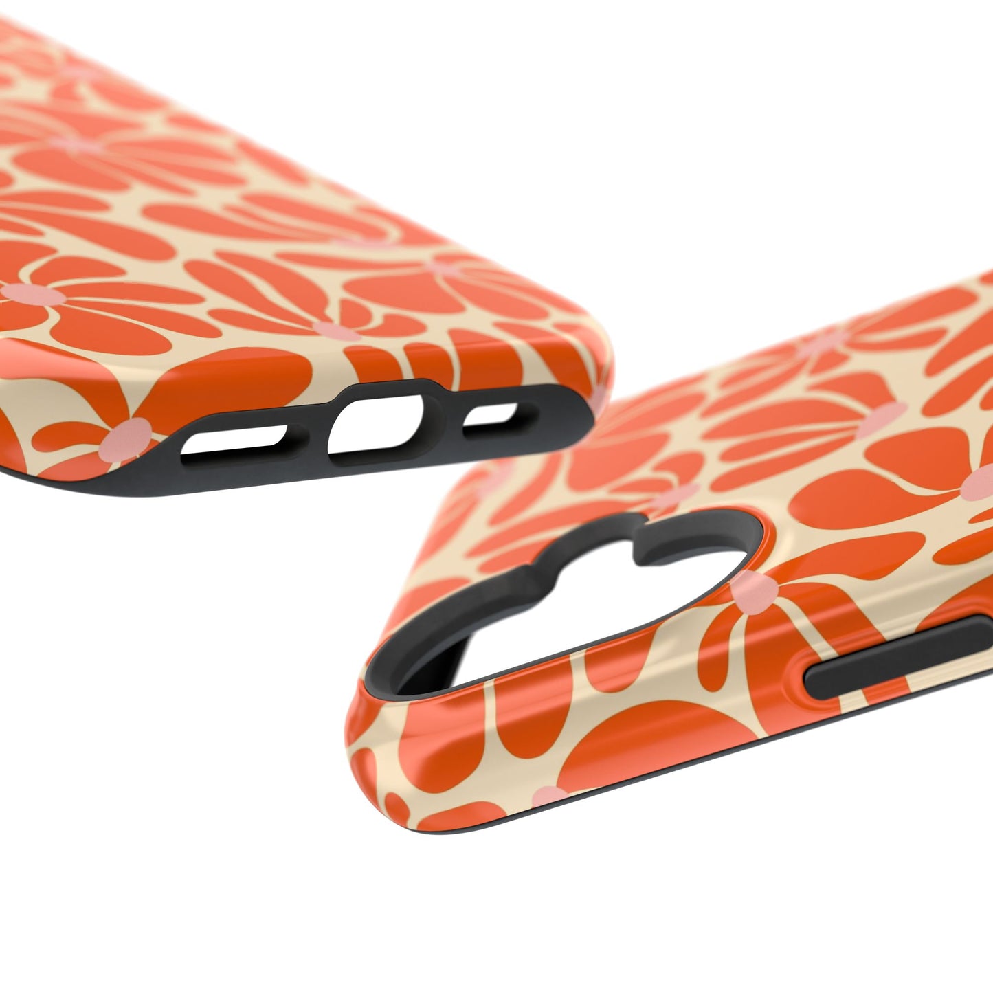 Orange Vintage Flowers iPhone Case