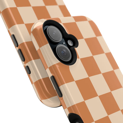 Dark Orange Checkered iPhone Case