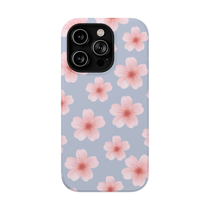 Blue Cherry Blossoms iPhone Case