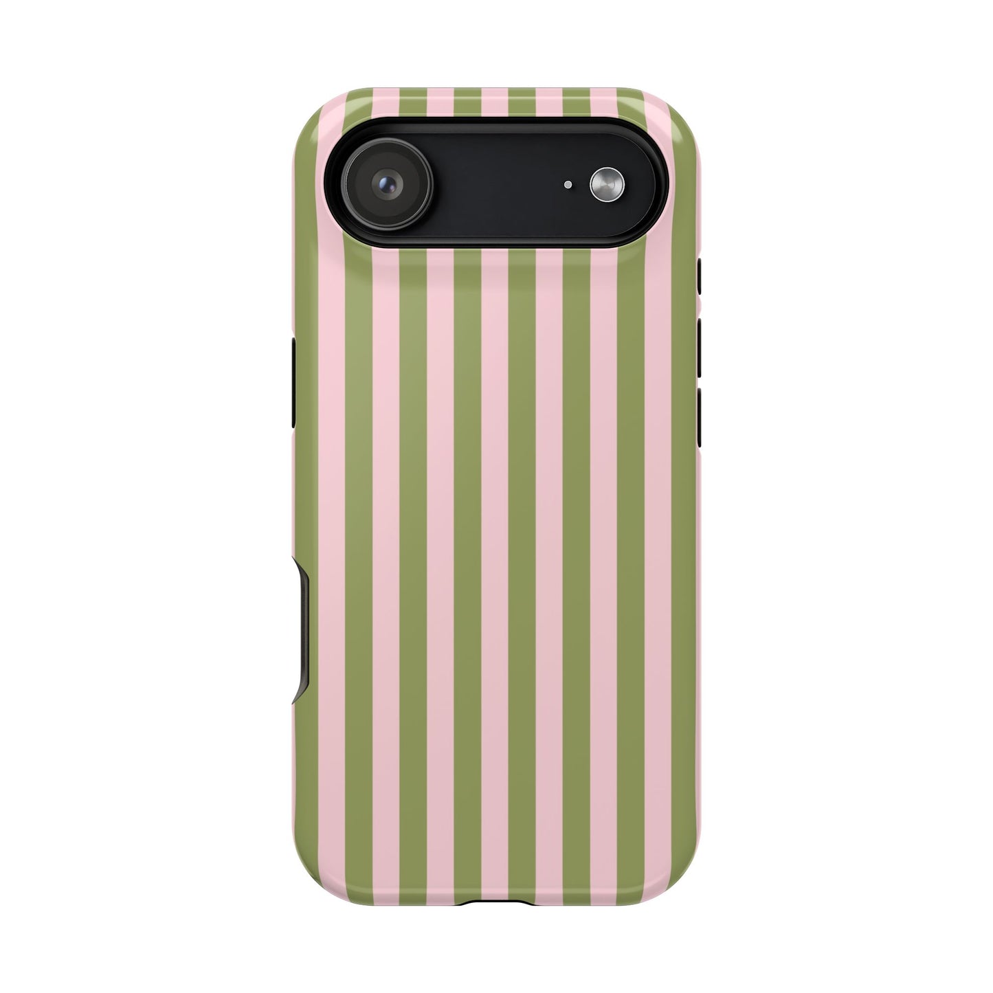 Pink Matcha Stripes iPhone Case