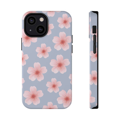 Blue Cherry Blossoms iPhone Case