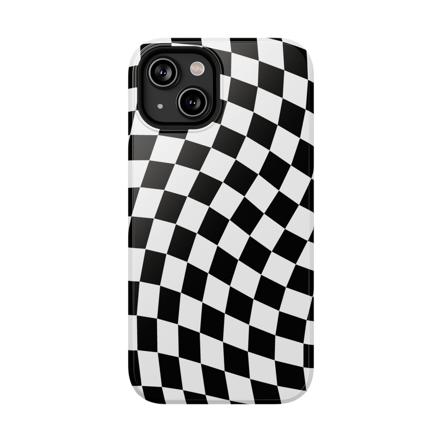 Black Wavy Checkered iPhone Case