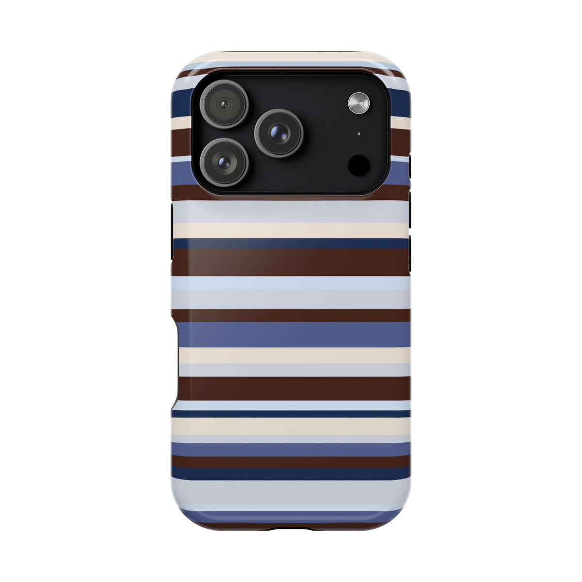 Blueberry Mocha Stripes iPhone Case
