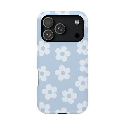 Blue Retro Flowers iPhone Case