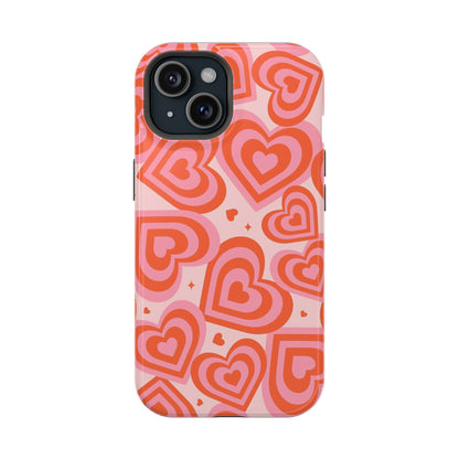 Pink & Red Hearts iPhone Case