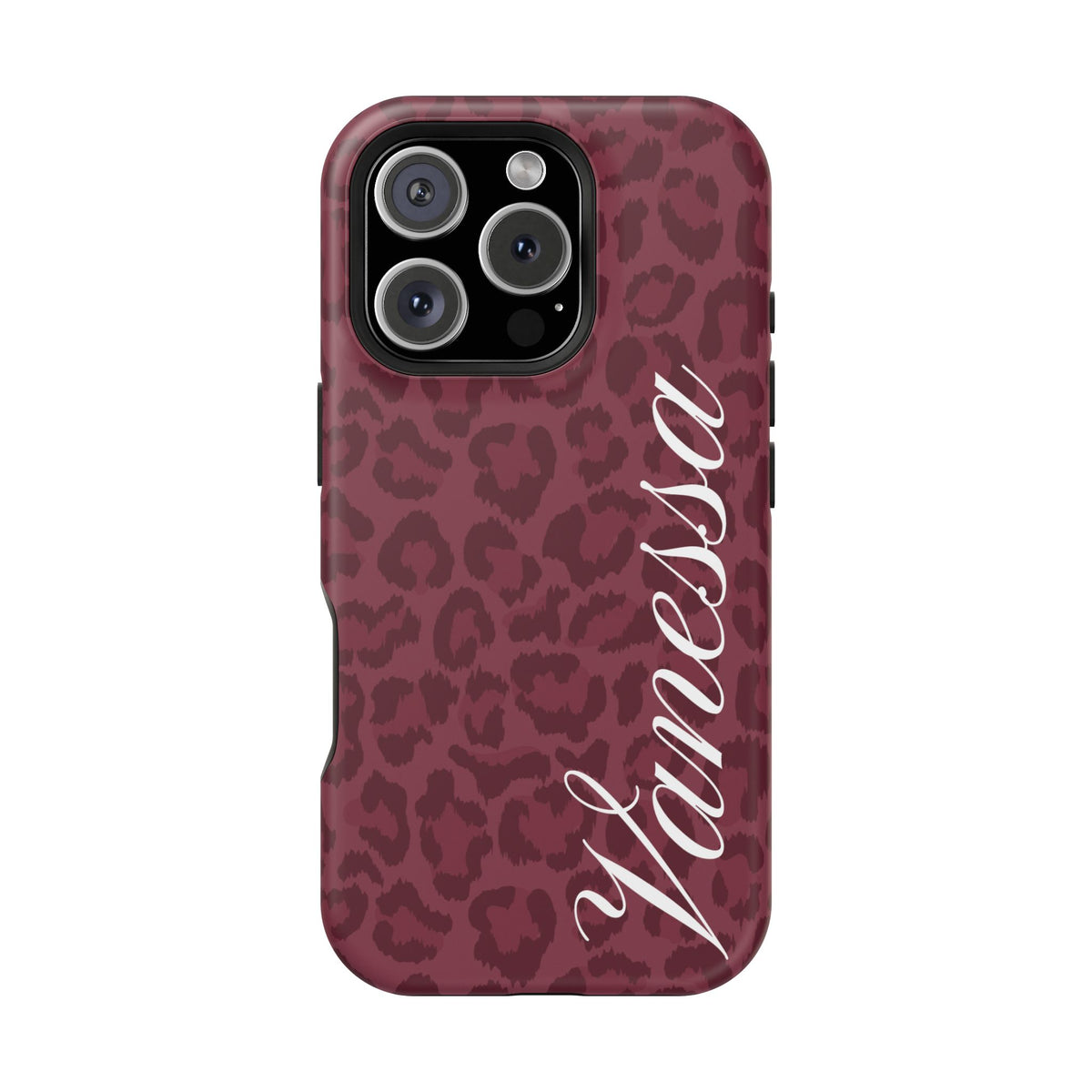 Custom Burgundy Leopard iPhone Case