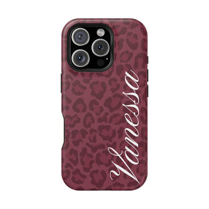 Custom Burgundy Leopard iPhone Case