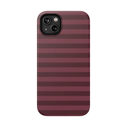 Burgundy Classic Striped iPhone Case