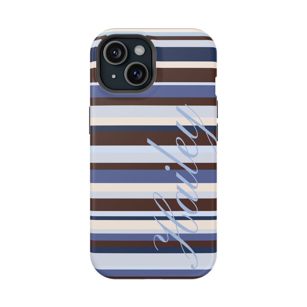 Custom Blueberry Mocha Stripes iPhone Case