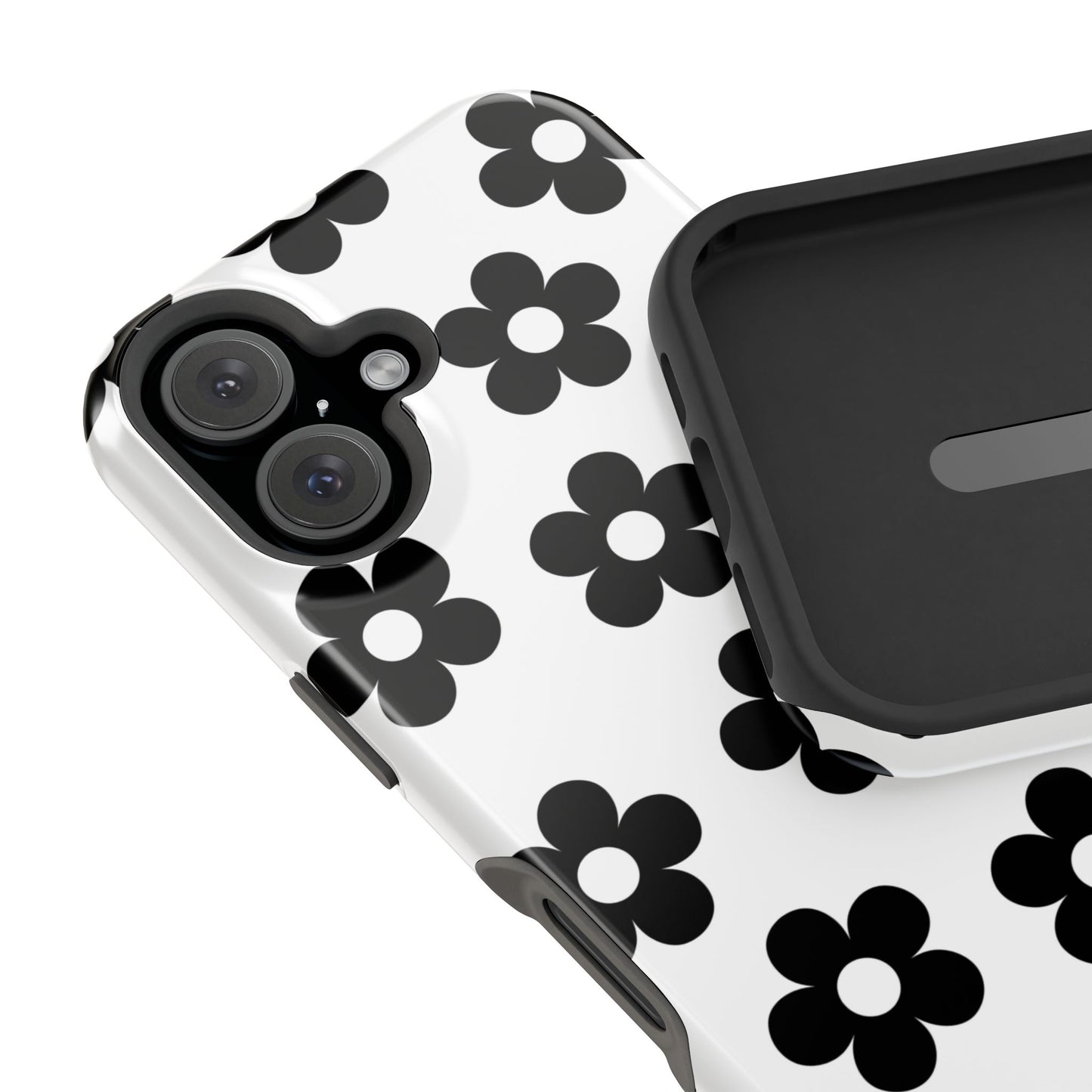 White Retro Flowers iPhone Case