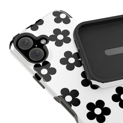 White Retro Flowers iPhone Case