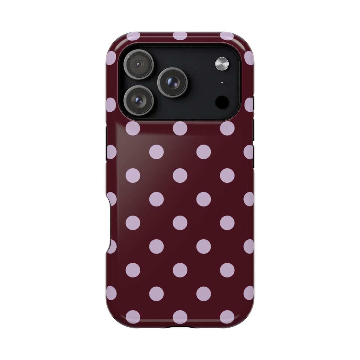 Burgundy & Violet Polka Dots iPhone Case