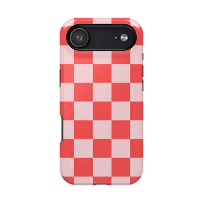 Red & Pink Checkered iPhone Case