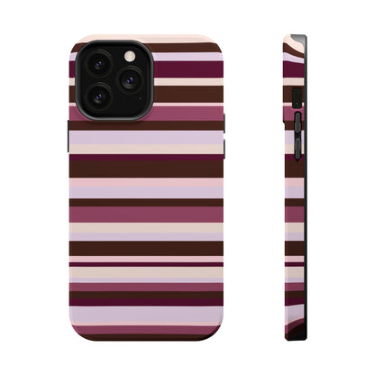Berry Mocha Stripes iPhone Case
