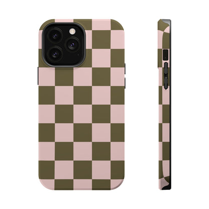Pink Pistachio Checkered iPhone Case