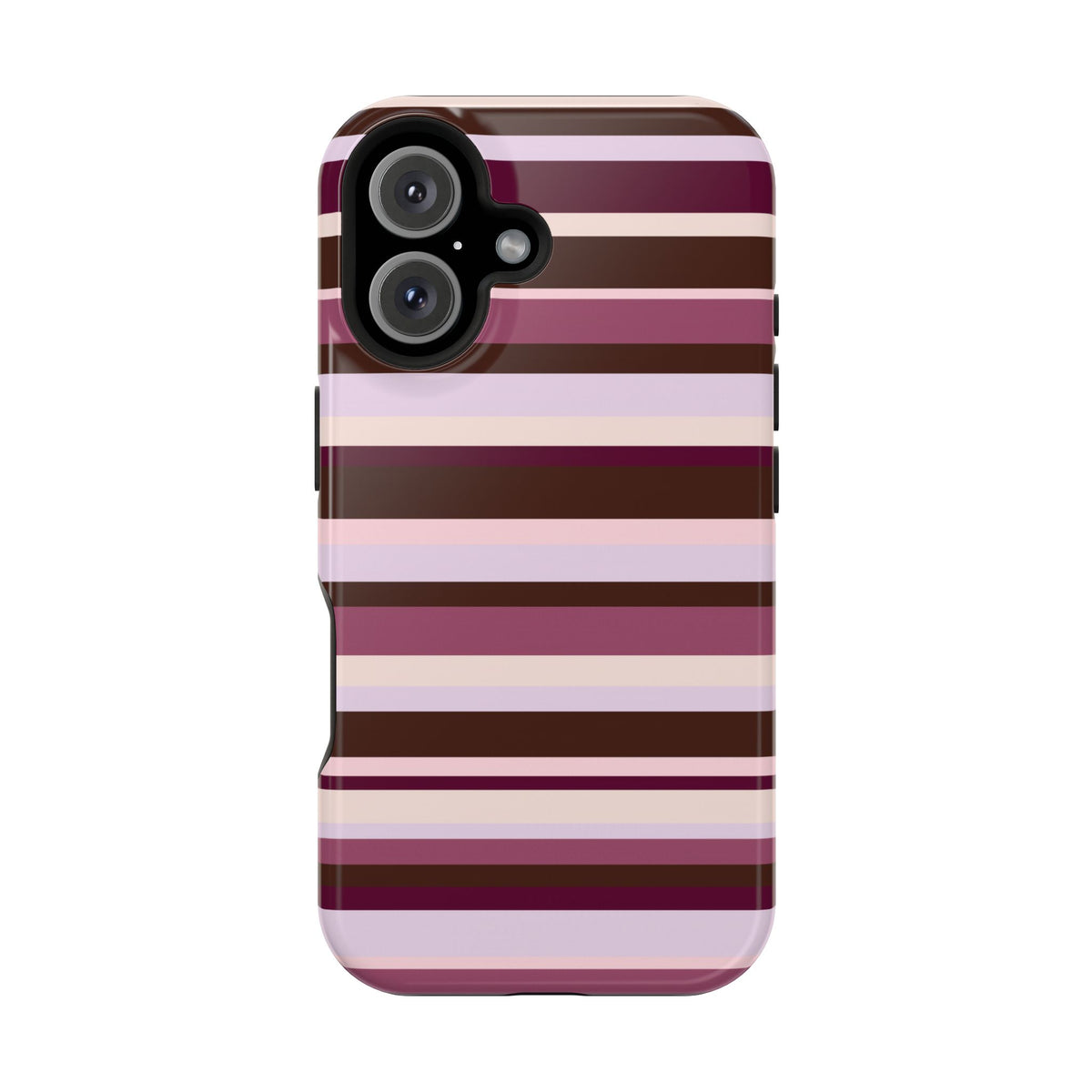 Berry Mocha Stripes iPhone Case