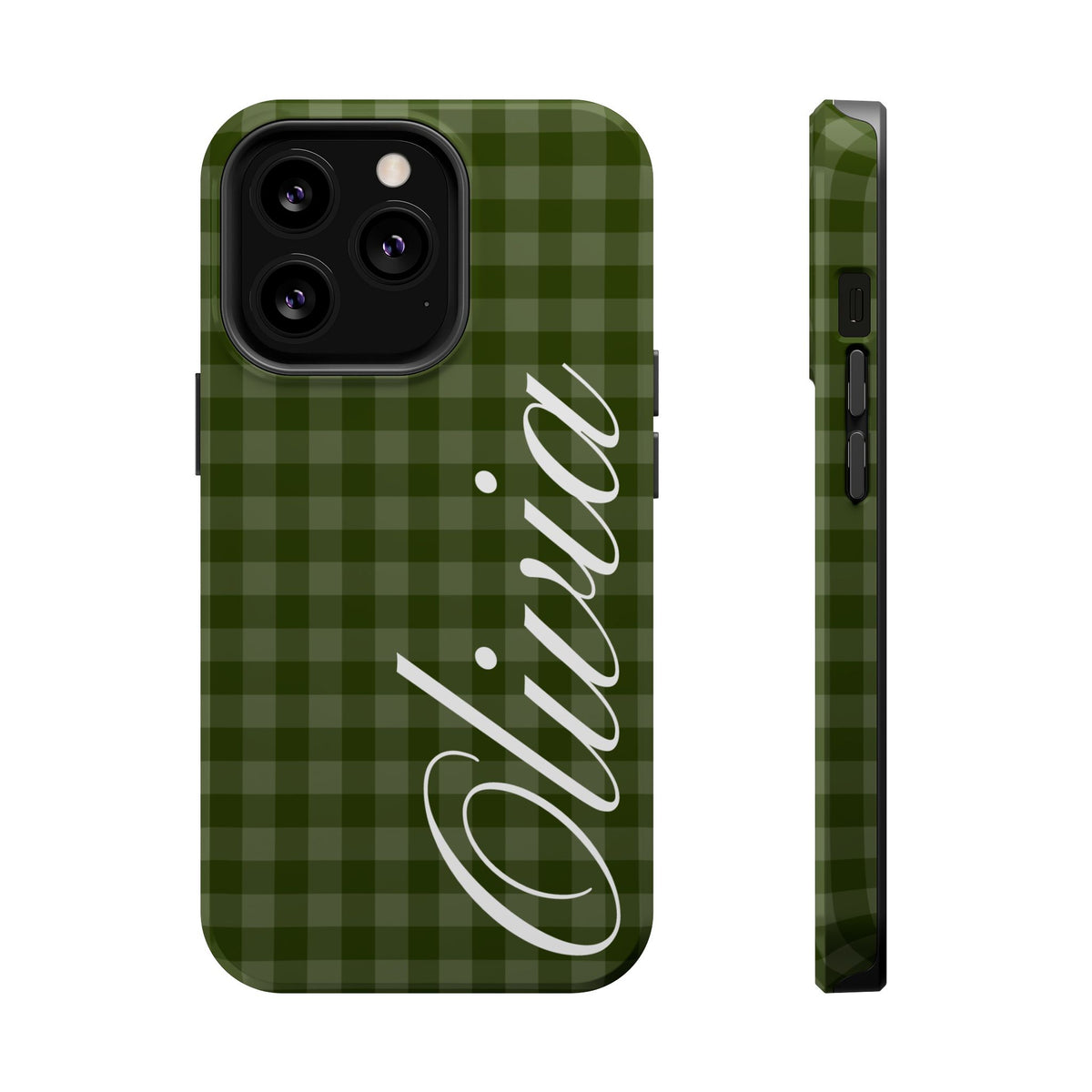 Custom Green Gingham iPhone Case