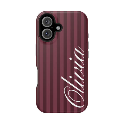 Custom Burgundy Stripes iPhone Case