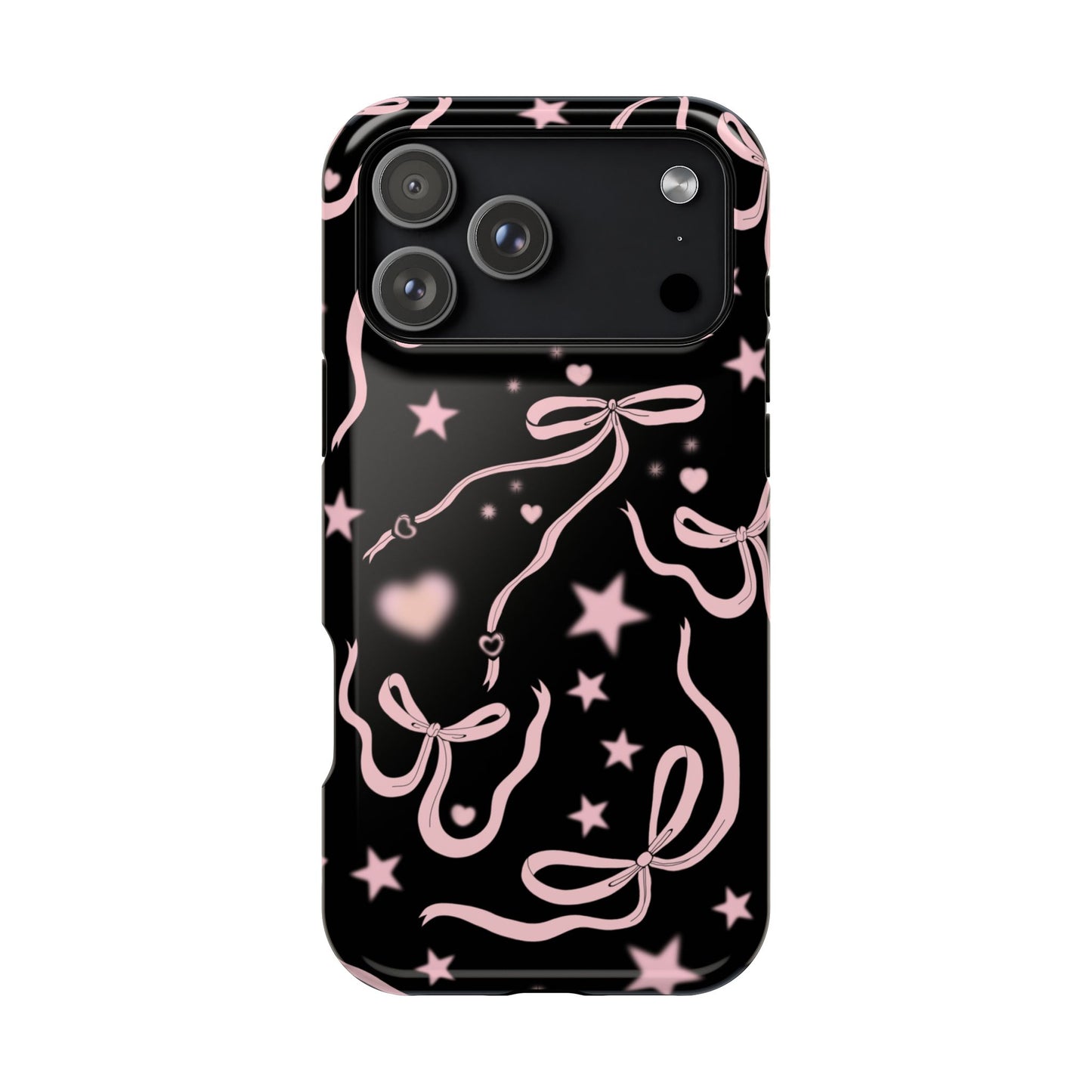 Black Cosmic Bows iPhone Case