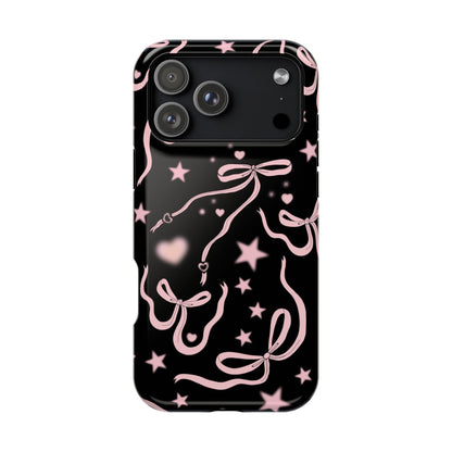 Black Cosmic Bows iPhone Case