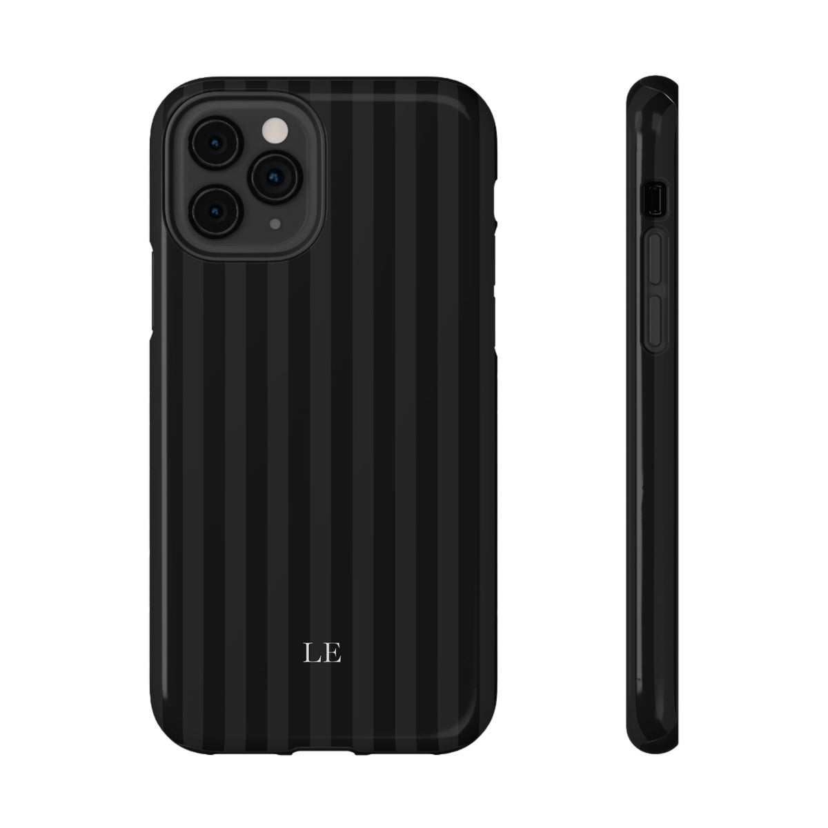 Custom Initials Black Stripes iPhone Case