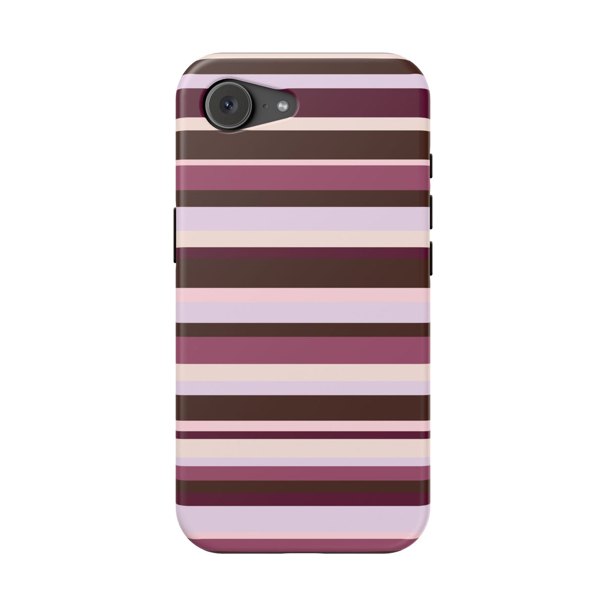 Berry Mocha Stripes iPhone Case