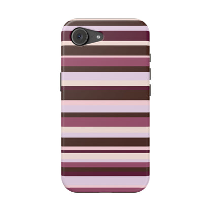 Berry Mocha Stripes iPhone Case