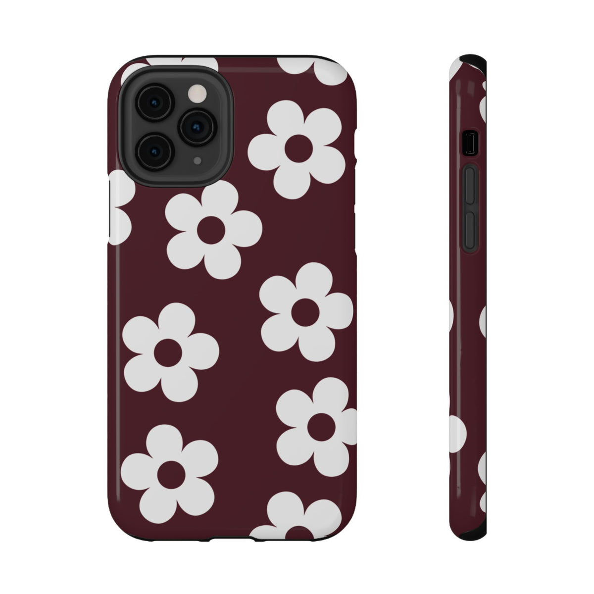 Burgundy Flowers iPhone Case