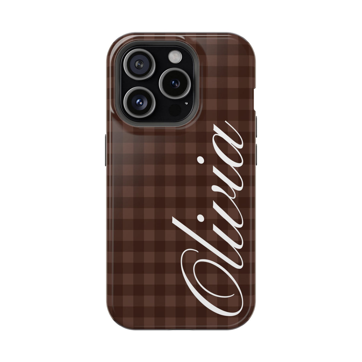 Custom Brown Gingham iPhone Case