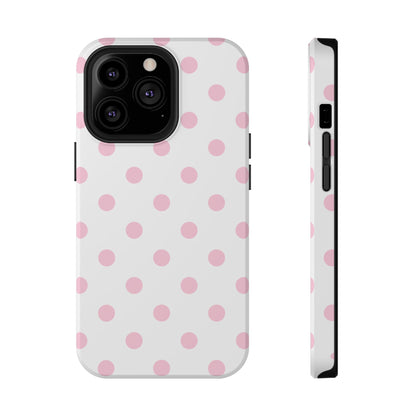 Pink Clouds Polka Dots iPhone Case