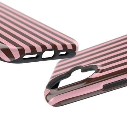 Pink Latte Stripes iPhone Case