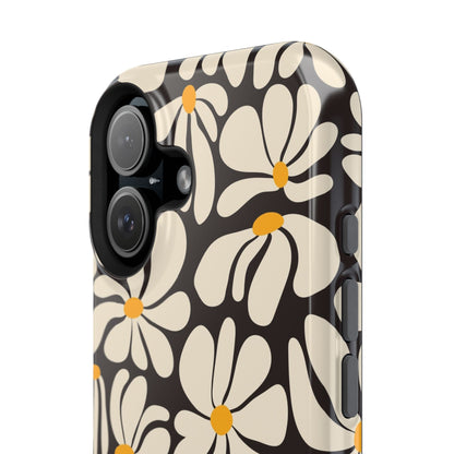 Black Retro Flowers iPhone Case