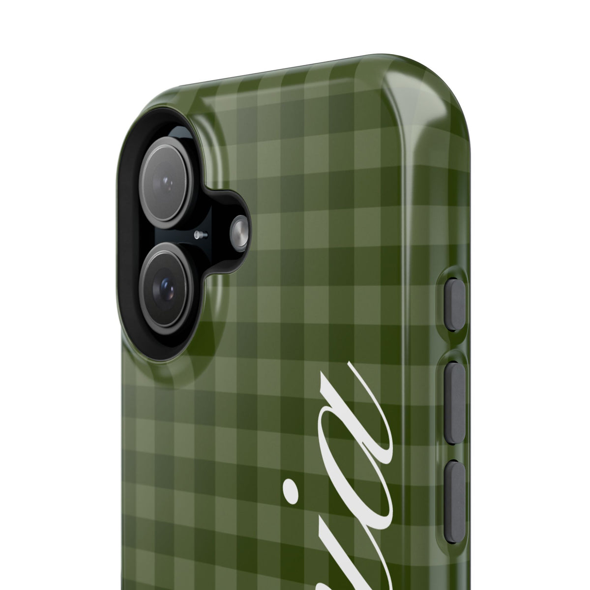 Custom Green Gingham iPhone Case