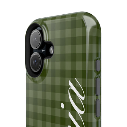 Custom Green Gingham iPhone Case