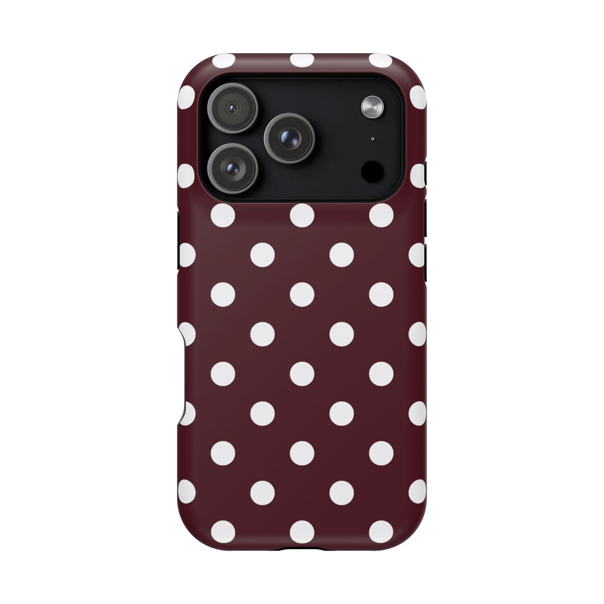 Burgundy Polka Dots iPhone Case